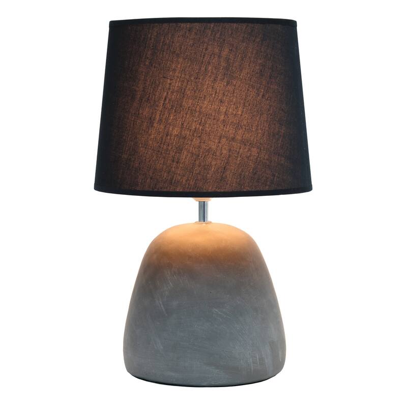 16.5 in. Gray Finish Table Lamp with Black Shade, Sturdy Table Lamp for Living Rooms and Bedrooms
