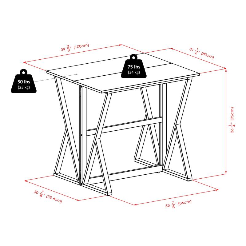 3-Pc Drop Leaf High Table with Cushion Saddle Seat Bar Stools, Walnut and Black