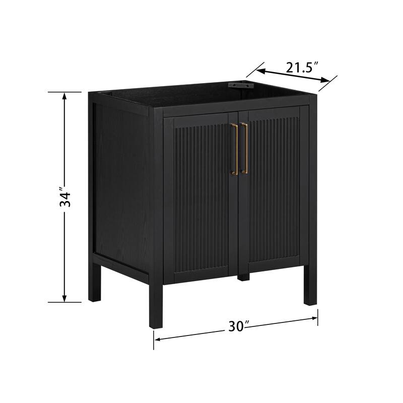 Luka Bathroom Vanity Only in Black Oak