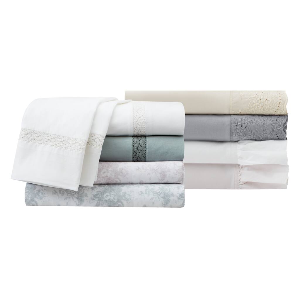Soft Wash Vintage Crochet Lace Sheet Set