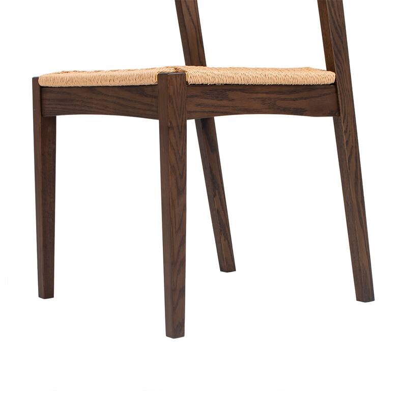 Jennifer Taylor Home Capri Woven Seat Oak Wood Dining Chair
