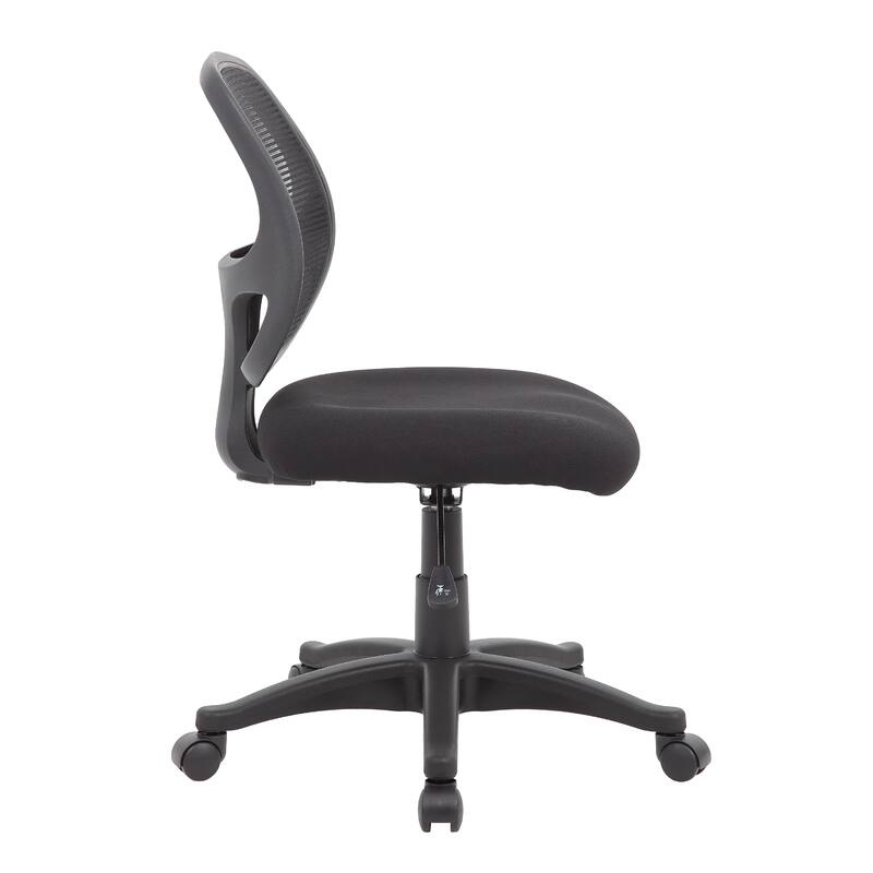 Maya Rolling Office Chair, Black Mesh, Foam Padding and Lumbar Support