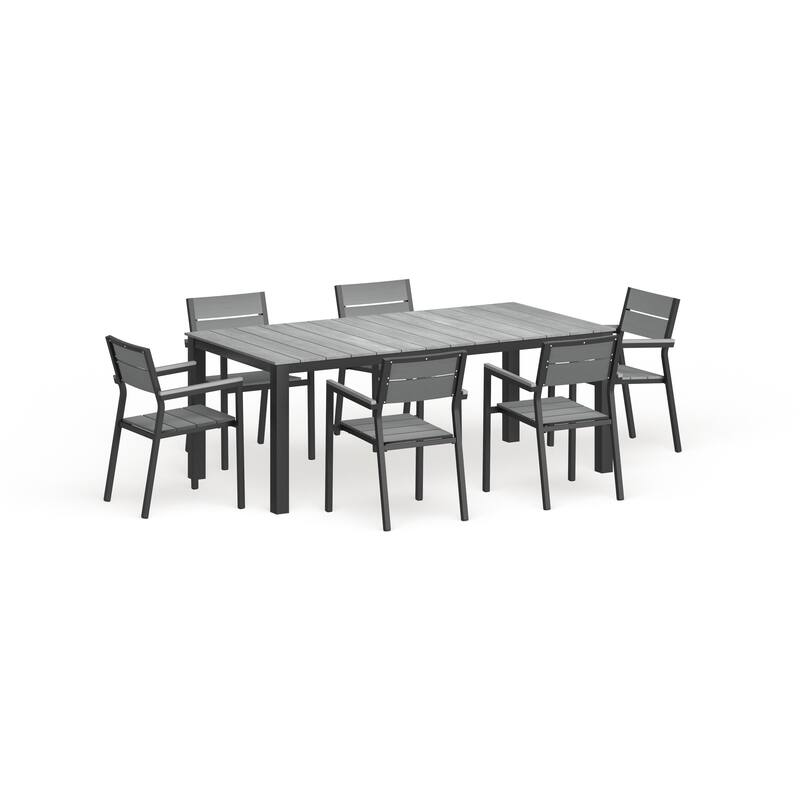Steinhatchee 7-piece Outdoor Dining Set by Havenside Home - Brown/Grey