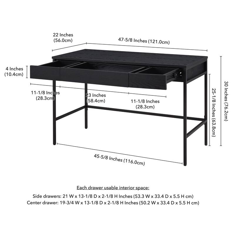 Evans 48'' Wide Rectangular Writing Desk
