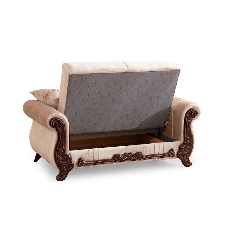 Carmen Traditional Style Upholstery Loveseat Made with Wood