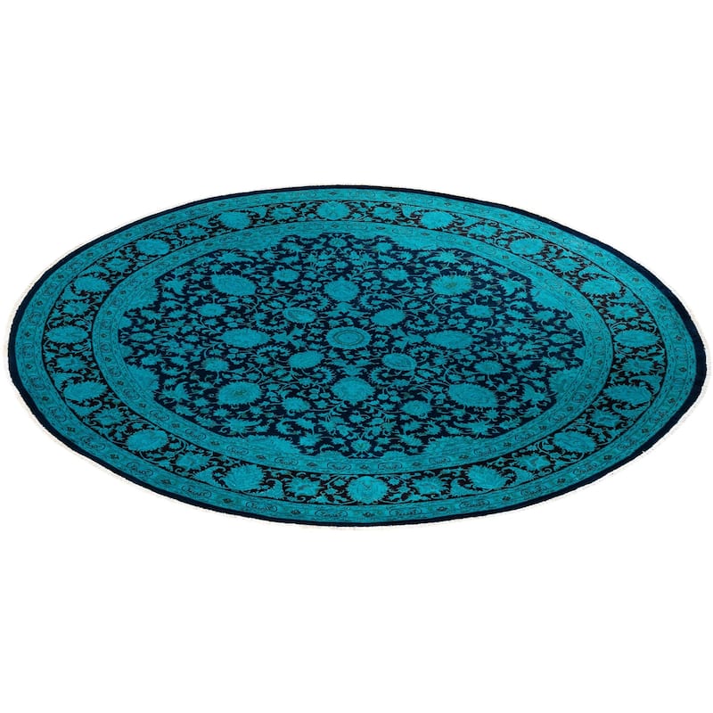 Fine Vibrance, One-of-a-Kind Hand-Knotted Area Rug - Purple, 7' 10" x 8' 1" - 7' 10" x 8' 1"