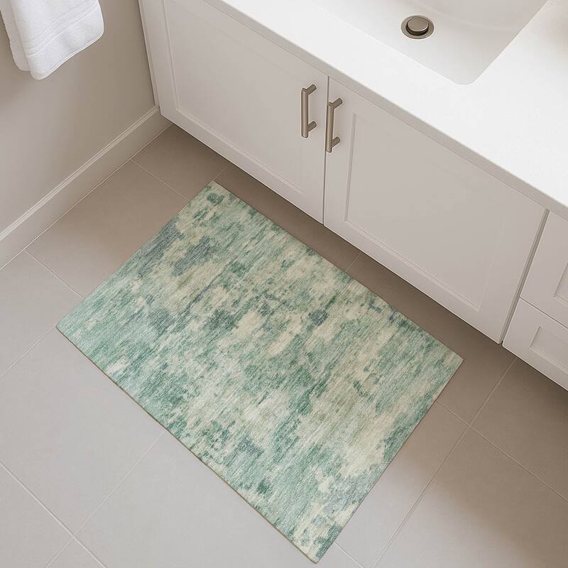 Premium Washable Super Soft Modern Chic Mayfield Rug - Teal - 1'8" x 2'6"