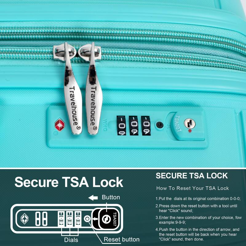 3-Piece, Expandable Hard-shell Luggage, Lightweight Luggage with TSA Lock and 2 Swivel Wheels, for Boarding Travel