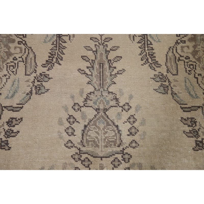 Distressed Tabriz Persian Vintage Rug Handmade Living Room Wool Carpet - 6'2" x 9'7"