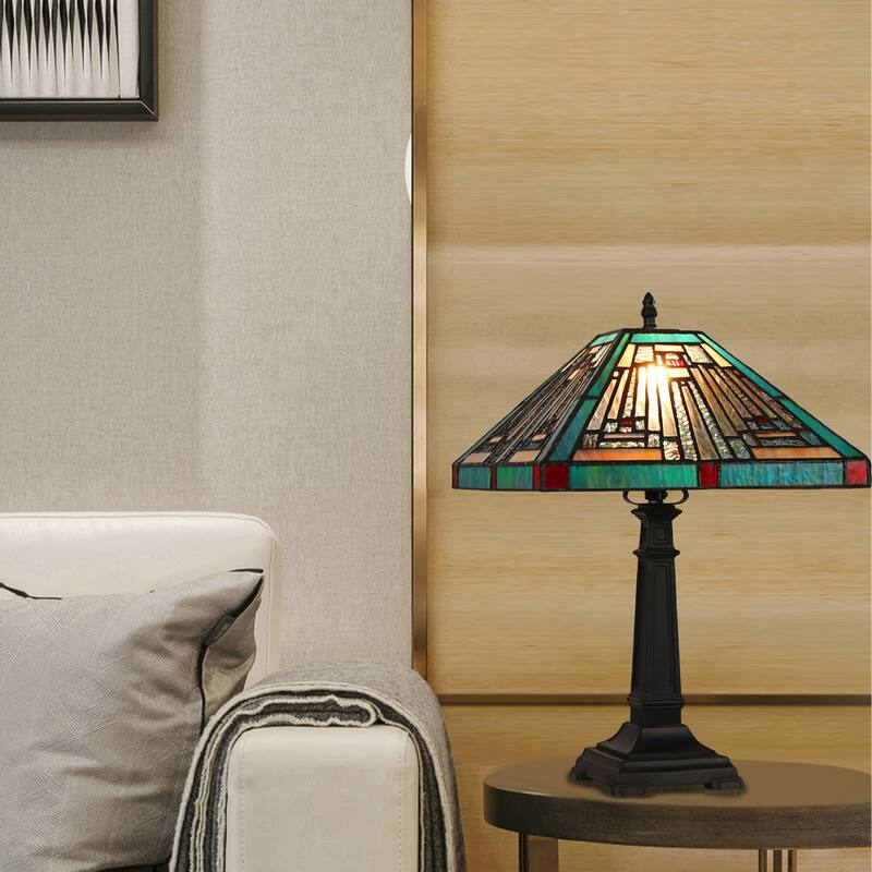 Tiffany-Style Mission Design 1-light Blackish Bronze Table Lamp