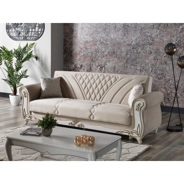 slide 1 of 22, Asensio Living Room 3-seat Sleeper Convertible Sofa Khaki