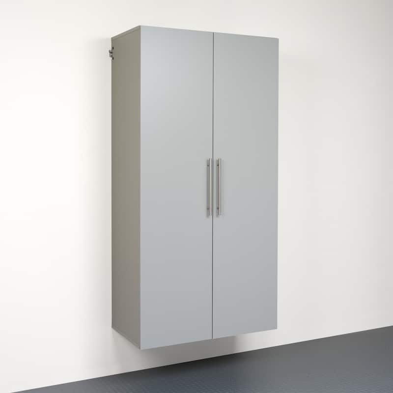 Prepac 36" HangUps Large Storage Cabinet Shelves and Doors - Light Gray