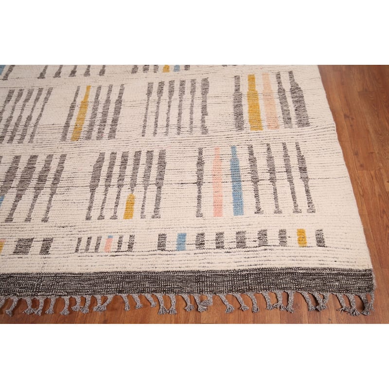 Earth Tone Moroccan Oriental Large Area Rug Hand-Knotted Wool Carpet - 11'6" x 18'4"