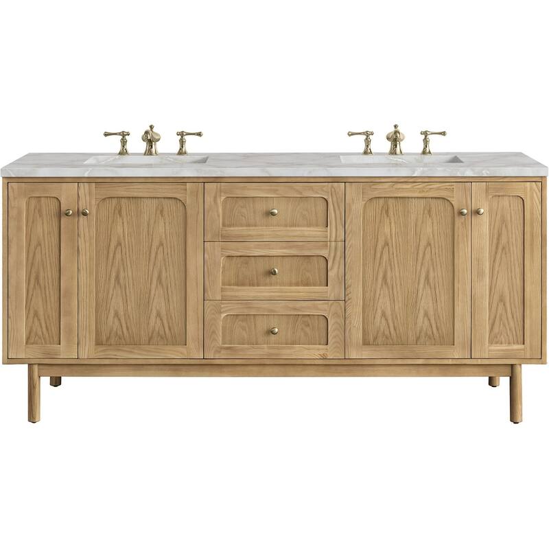 James Martin Vanities 545-V72-FVSL Laurent 72" Wall Mounted or Free - Light Natural Oak - Oak Finish