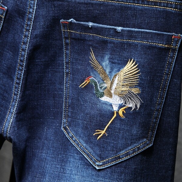 Fashion Men's Jeans Blue Denim Pants. Opens flyout.