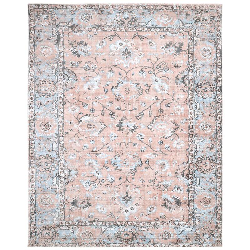 Overton Handmade Modern Contemporary Floral Area Rug - 5'x8' - Rust