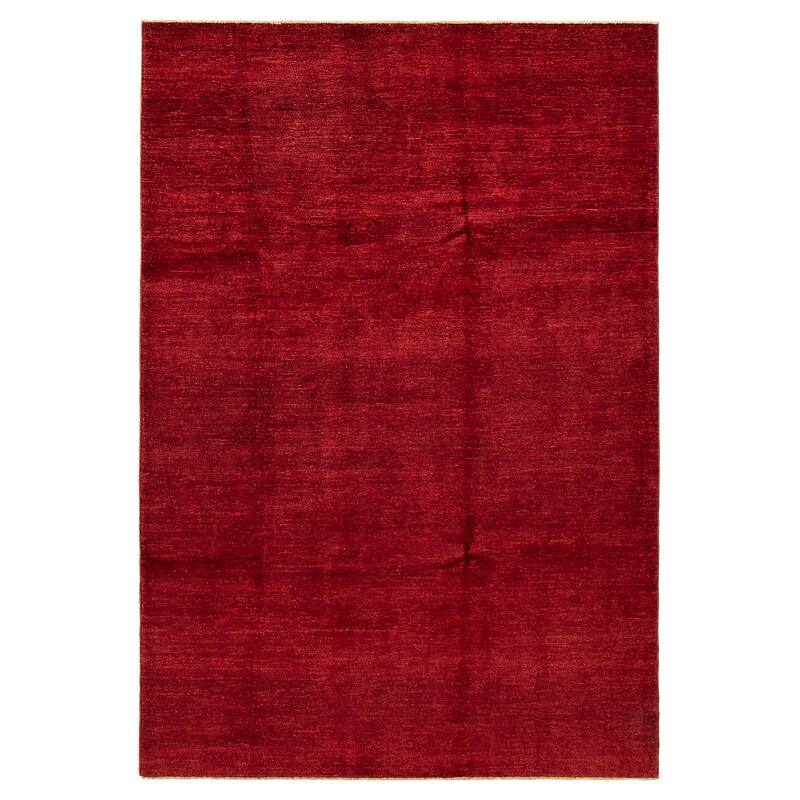 Pak Finest Gabbeh Red Rug 6'7" x 9'5" - 6'7 x 9'5 - Dark Red - 6'7 x 9'5