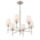 preview thumbnail 4 of 3, Broche 6 Light Antique Silver Chandelier