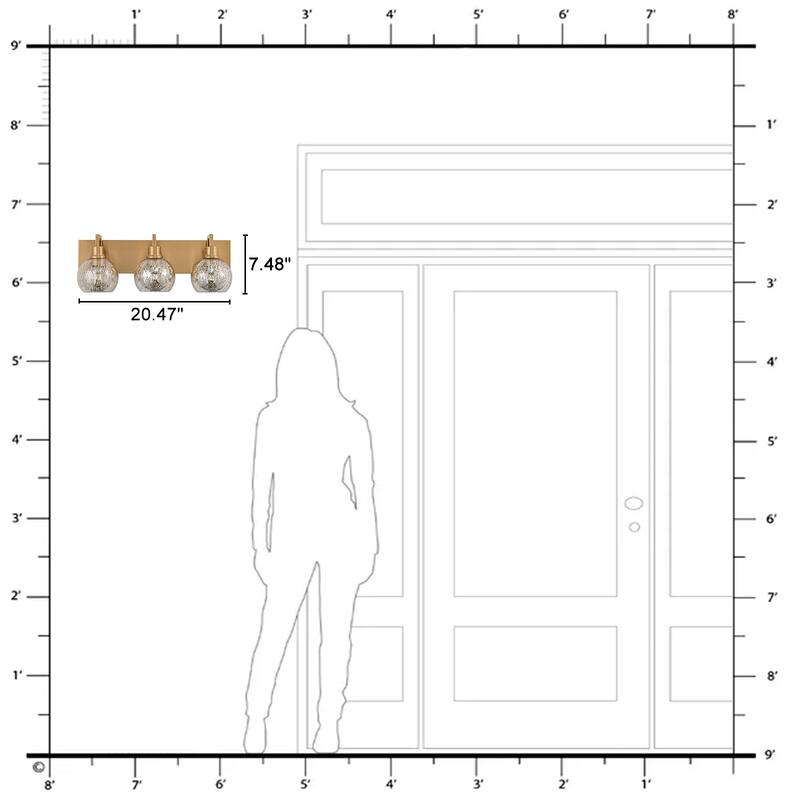 3-Light Mercury Glass Globe Wall Sconce Modern Vanity Light