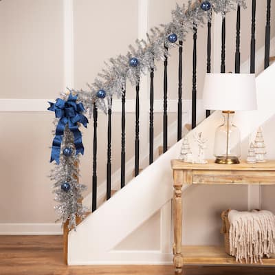 Metallic Tinsel Artificial Christmas Garland - 9' x 12" - Silver - Unlit