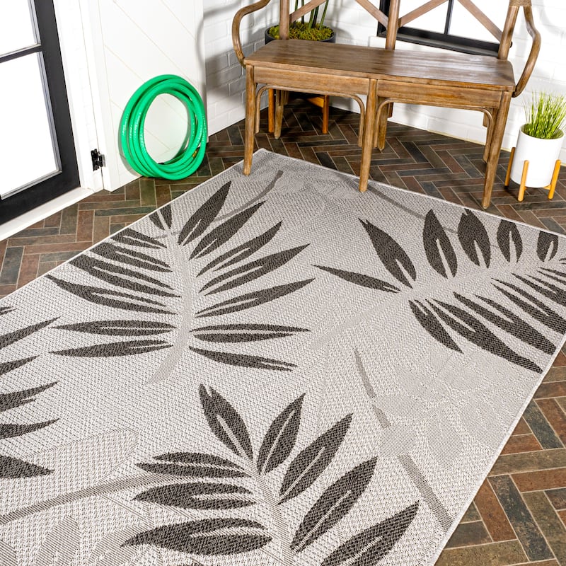 JONATHAN Y Bahamas Tropical Palm Leaf Indoor/Outdoor Area Rug