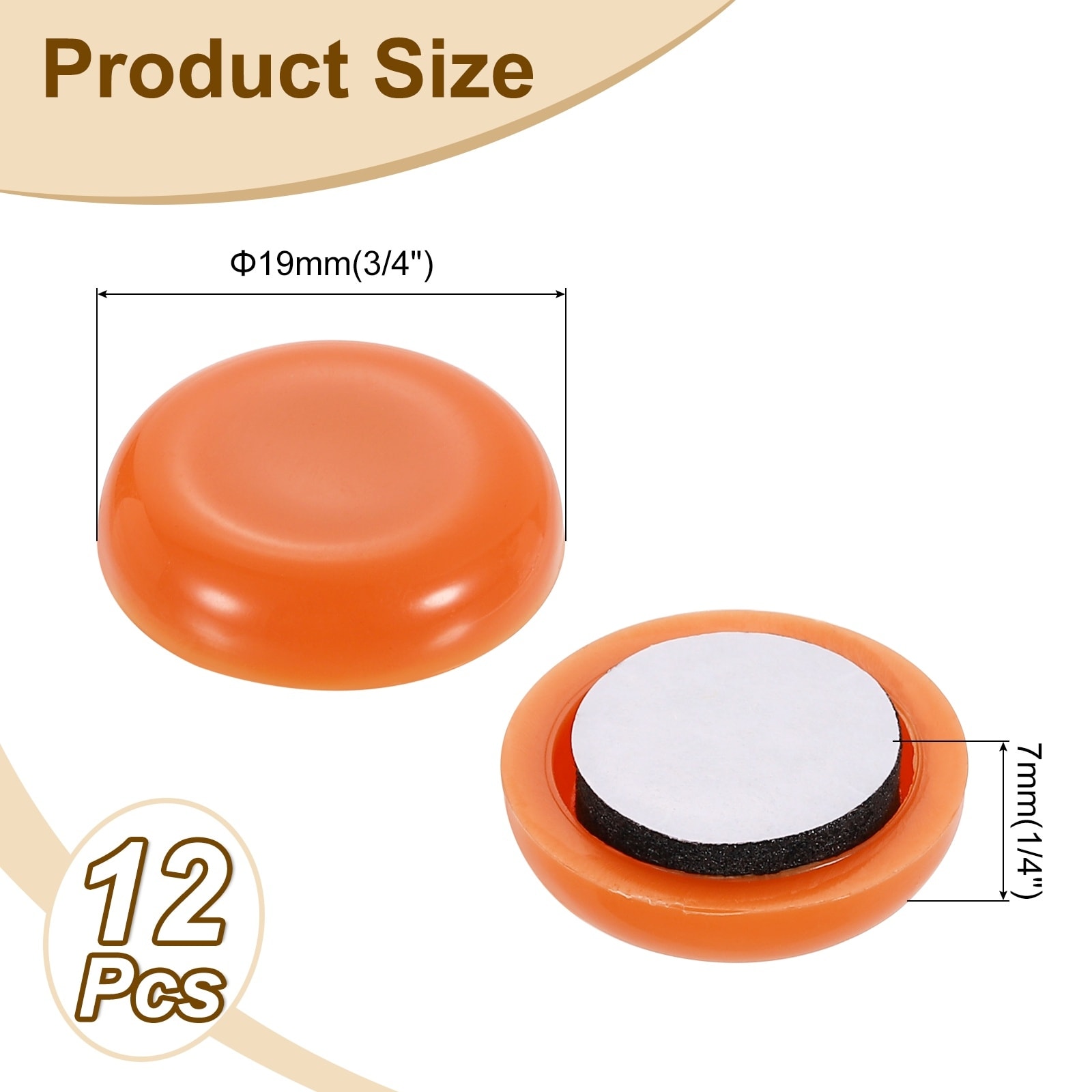 Furniture Sliders, Round Adhesive Furniture Moving Pad - Orange