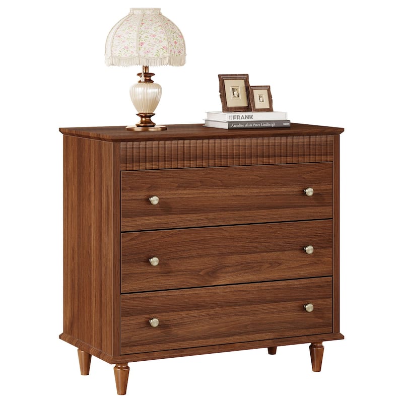 Nightstand with 3 Drawers, 31.5" Oversized Farmhouse Bedside Table