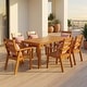 preview thumbnail 5 of 6, Outdoor Patio Dining Set for 6 People, Large Patio Table with Umbrella Hole, HDPS Wood Look Outdoor Table and Chairs