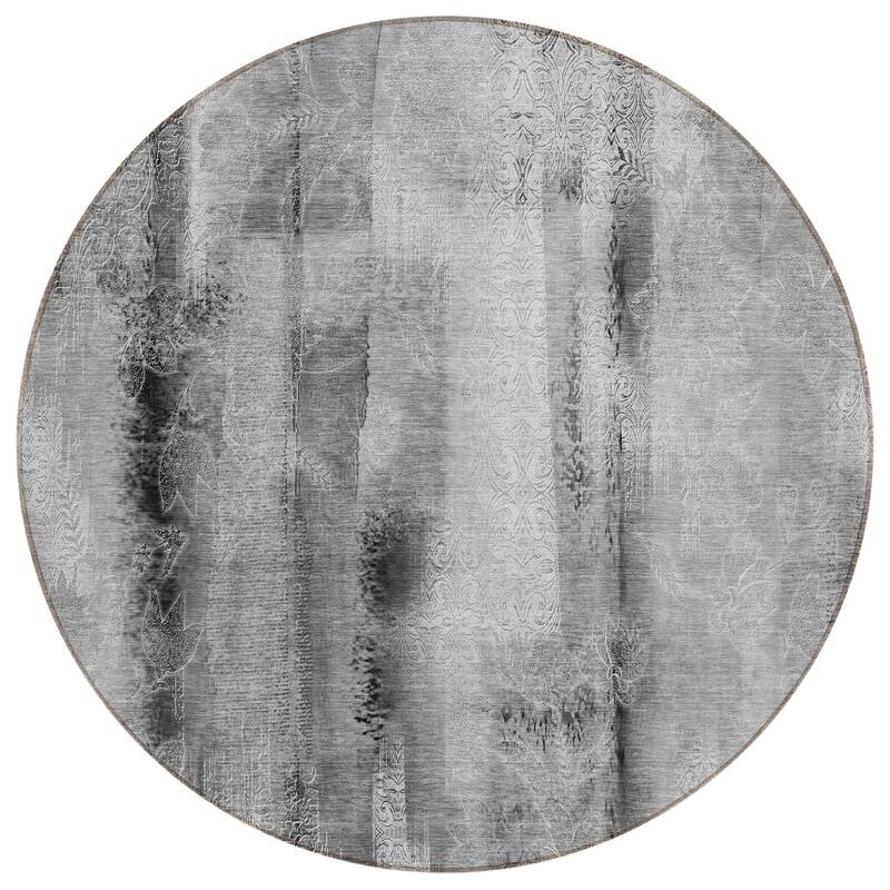 Machine Washable Indoor/ Outdoor Modern Imprints Chantille Rug