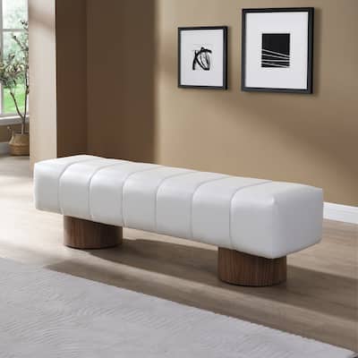 Upholstered Dining Bench for Dining Room, No-Assembly End of Bed Entryway Bench Ottoman for Bedroom Living Room