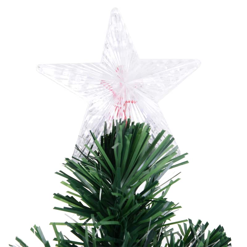 HOMCOM 6 ft. Prelit Artificial Christmas Tree with Stand, Colored Christmas Tree