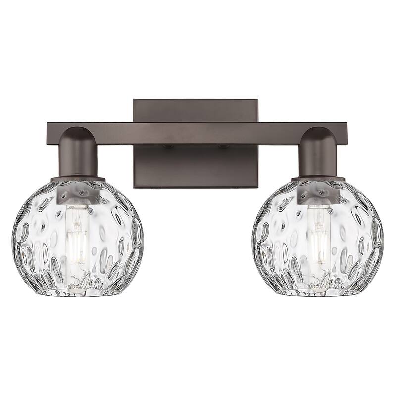 Innovations Lighting Endless Possibilities Arcadia - Athens Water Glass - 2 Light 17" Bath Vanity Light - Oil Rubbed Bronze