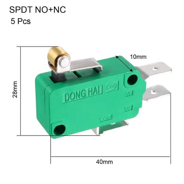 5PCS KW3-OZ 16A 125/250VAC Short Roller Lever Type Micro Limit Switches ...