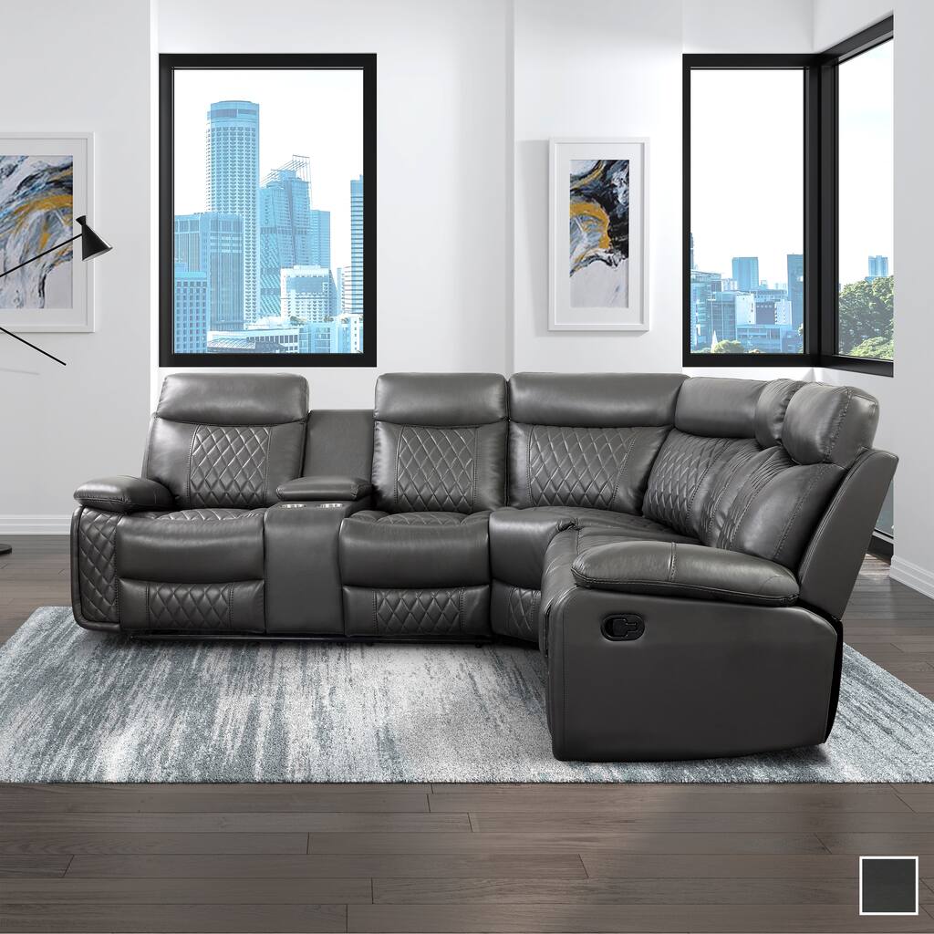 Fremont & Park Vicarrage Reclining Corner Sectional Sofa with Console