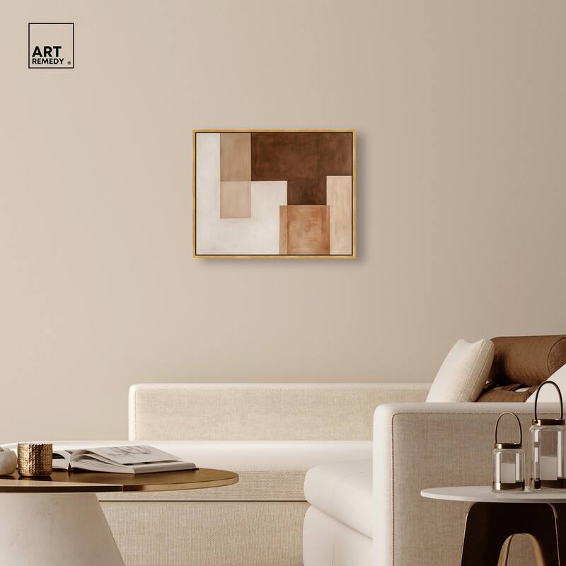 Cream and Brown Panels II Canvas by Art Remedy