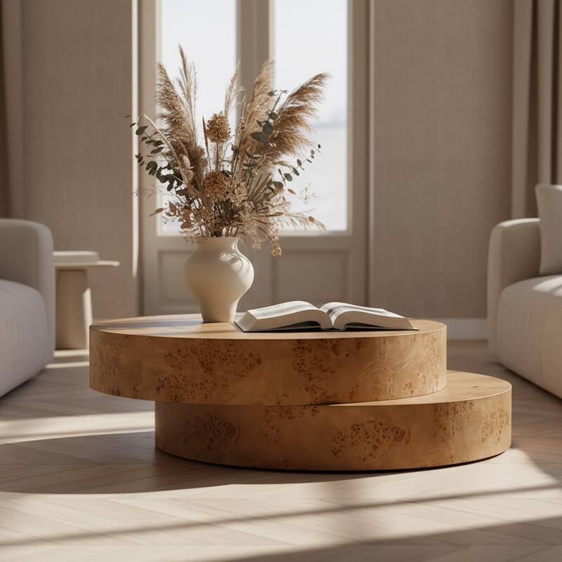 Modrest Ely Modern Faux Burl Coffee Table