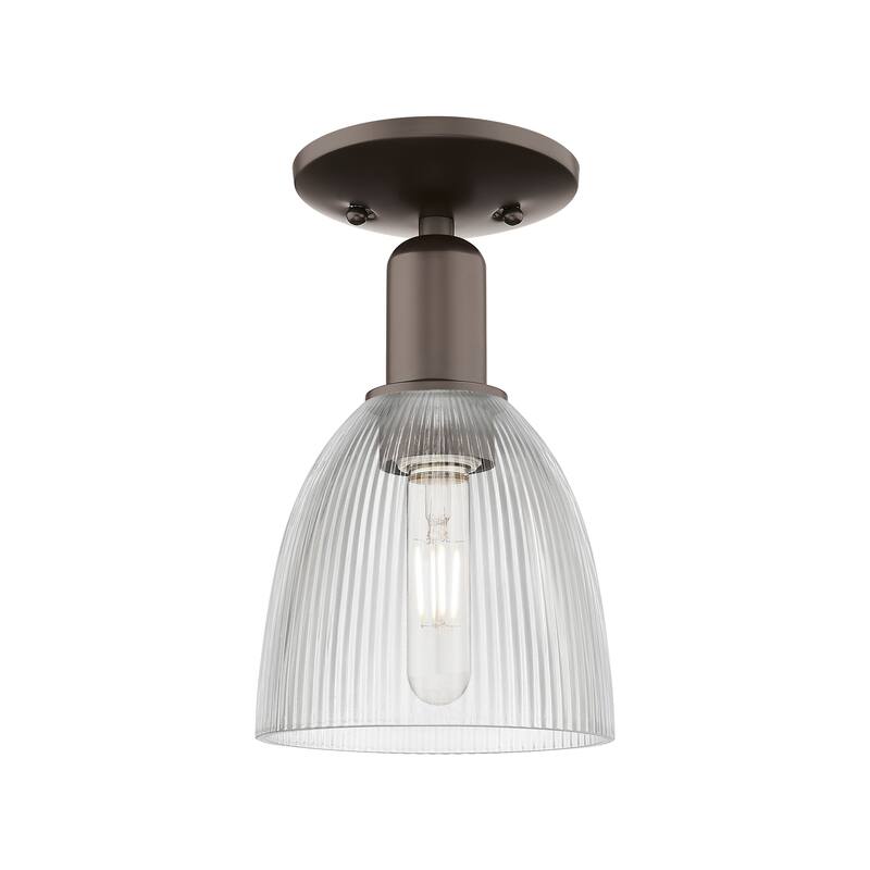 Innovations Lighting Endless Possibilities Arcadia - Castile - 1 Light 6" Semi-Flush Mount - Clear/Oil Rubbed Bronze
