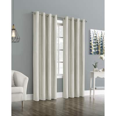 ThermaPlus Ethan Total Blackout Jacquard Grommet Curtain Panel