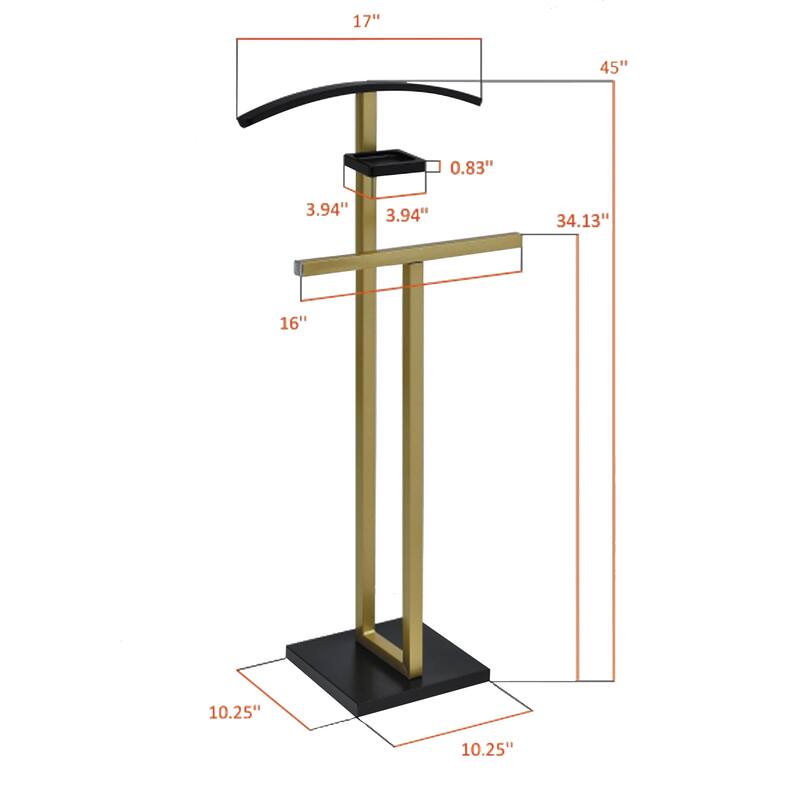 Valet Stand with Accessory Tray and Hanging Bars