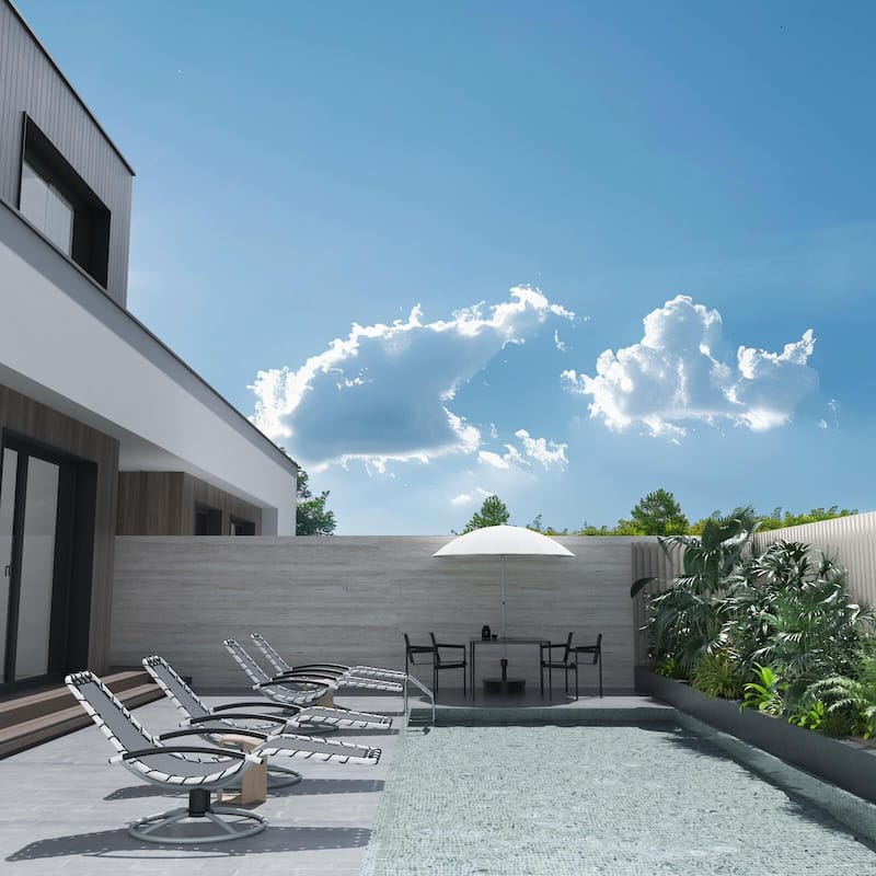 Outdoor Pool Reclining Backrest Lounge Chair