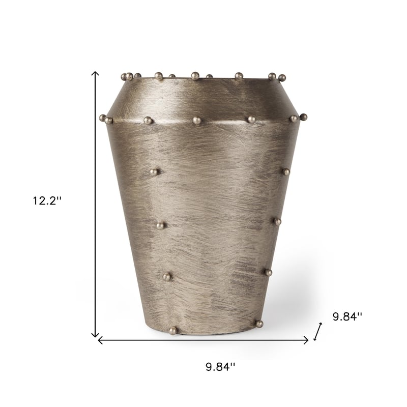 12" Silver Metal Table Vase - 9.84