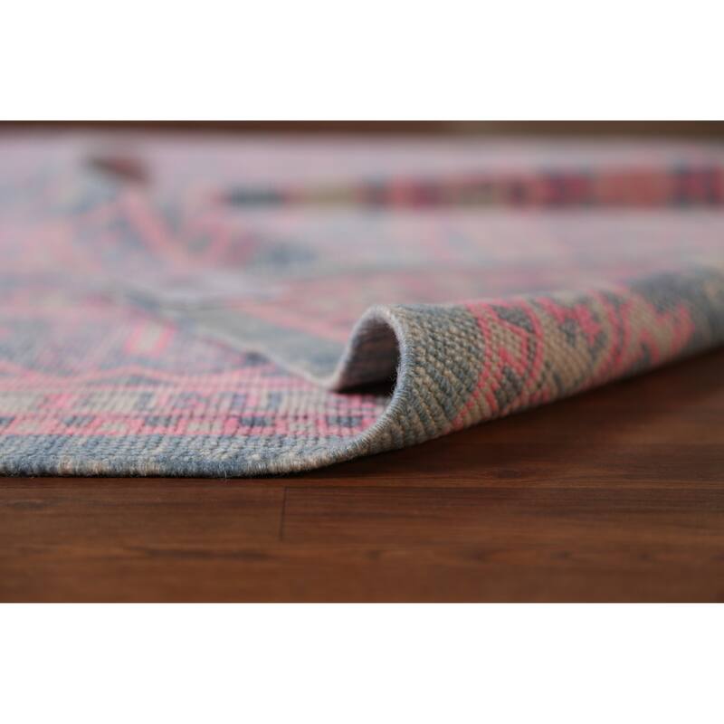 Hand Knotted Oriental 100% Wool Carpet Transitional All-Over Navy Blue & Blues Oushak Area Rug - 10' 3'' X 7' 9''