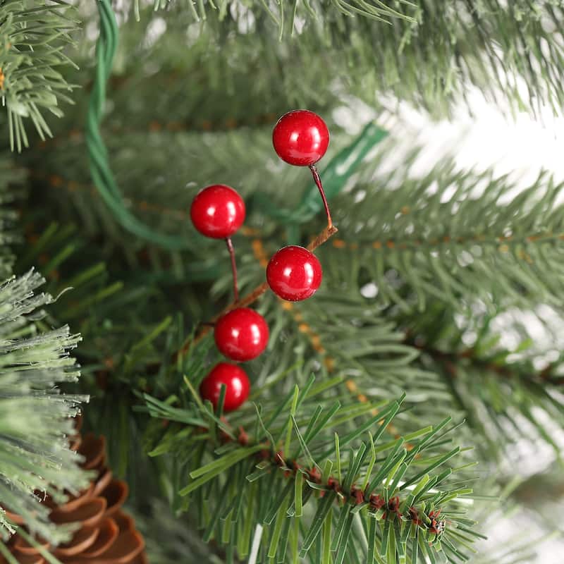 Glitzhome 4.5ft Christmas Santa Boots Porch Tree with 75 Warm White/Multi-color LED Lights