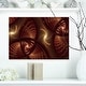 preview thumbnail 1 of 10, Designart "Brown Symmetrical Fractal Pattern" Floral Canvas Wall Art - Brown 20 in. wide x 12 in. high
