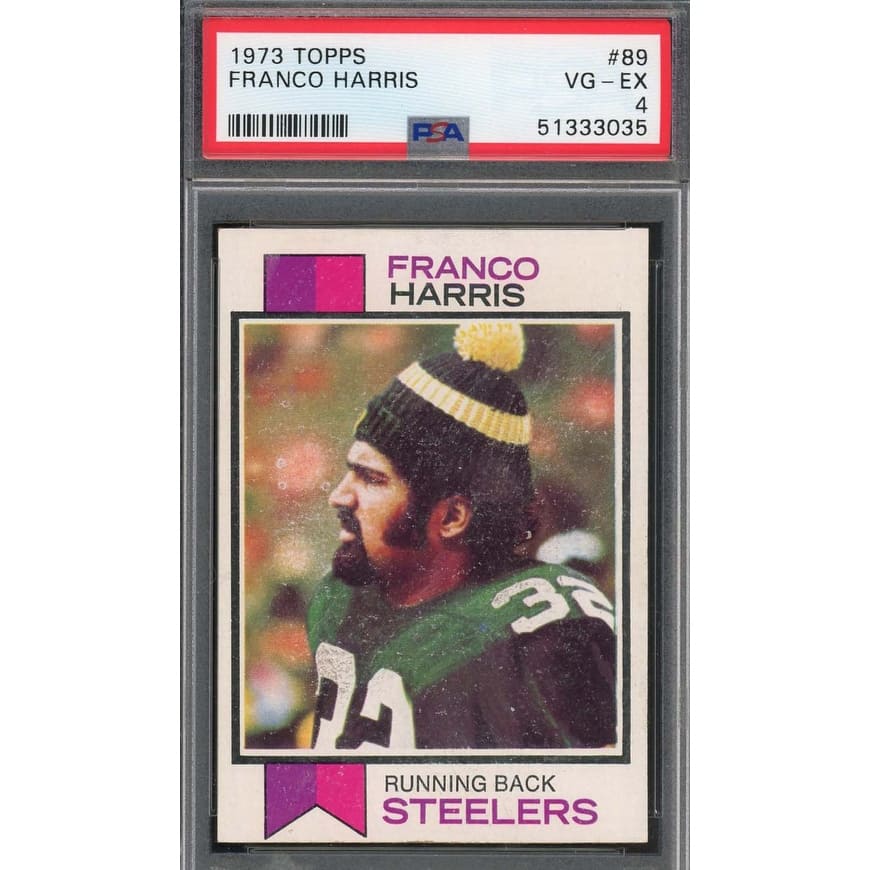 Franco Harris 1973 Topps Football Rookie Card RC #89 Graded PSA 4 - 8'6" x 11'6"