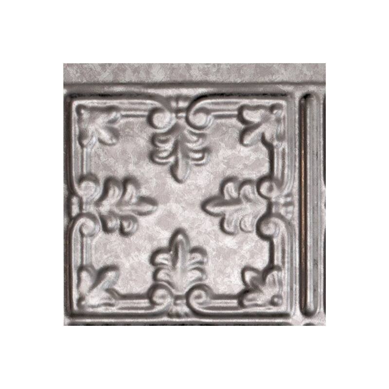 FASÄDE Traditional Style 10 Decorative Vinyl Backsplash Panel - 6x6 Inch Sample - Galvanized Steel