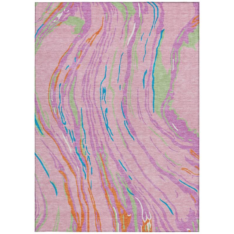 HomeRoots Abstract Transitional Rectangle Outdoor Rug