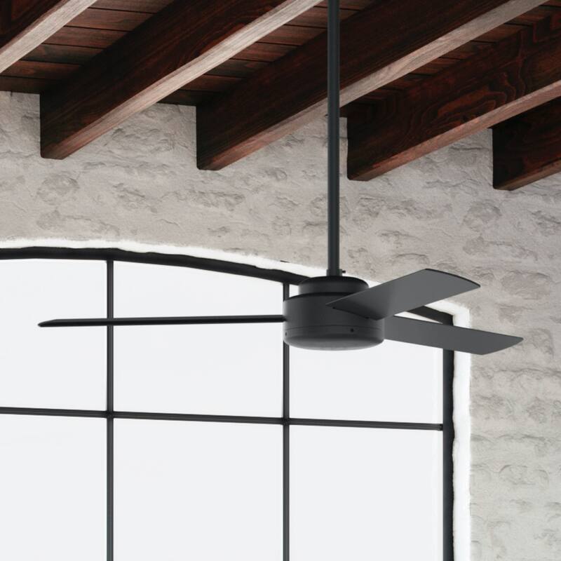 Hunter 52" and 44" Presto Ceiling Fan w/ Wall Control - Contemporary, Industrial, Scandinavian - 52" - Matte Black