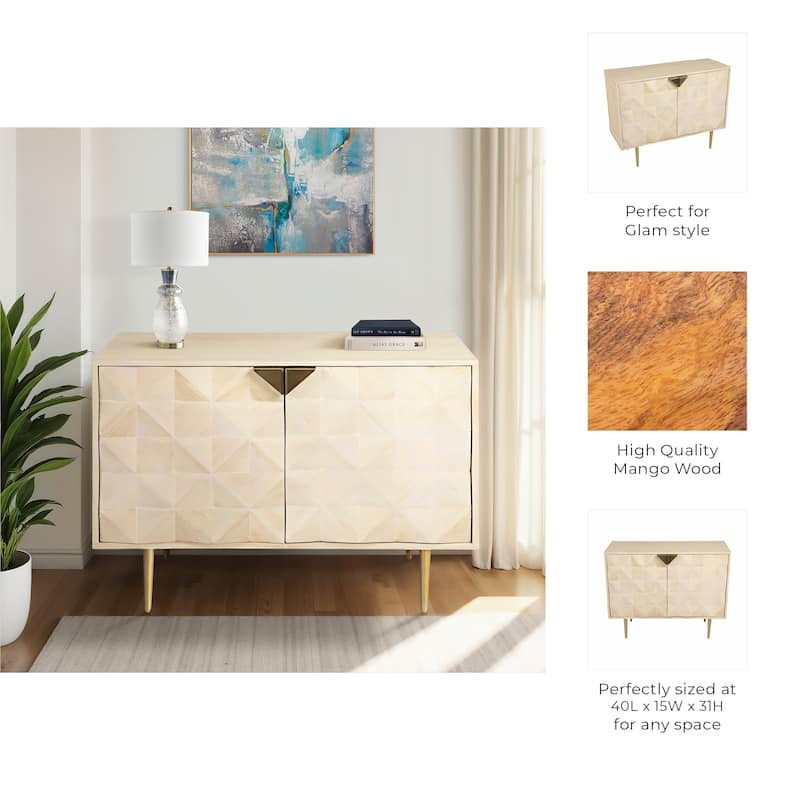 Wood Metal Modern Rectangle Chest - White, 40 in. - 40.0"