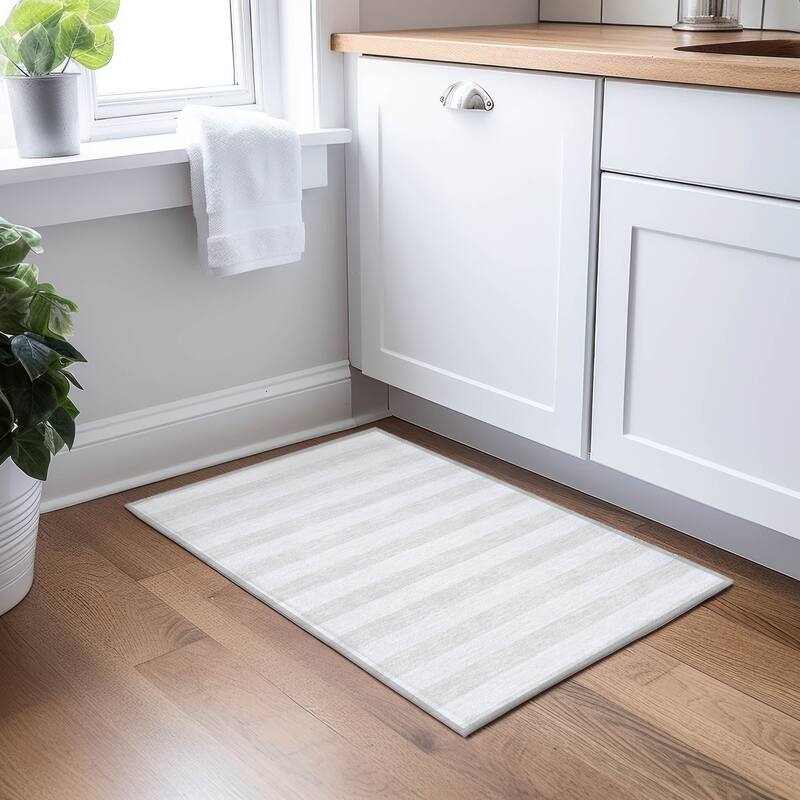 Alluva Stripe Weather Resistant Blended Style Outdoor Rug